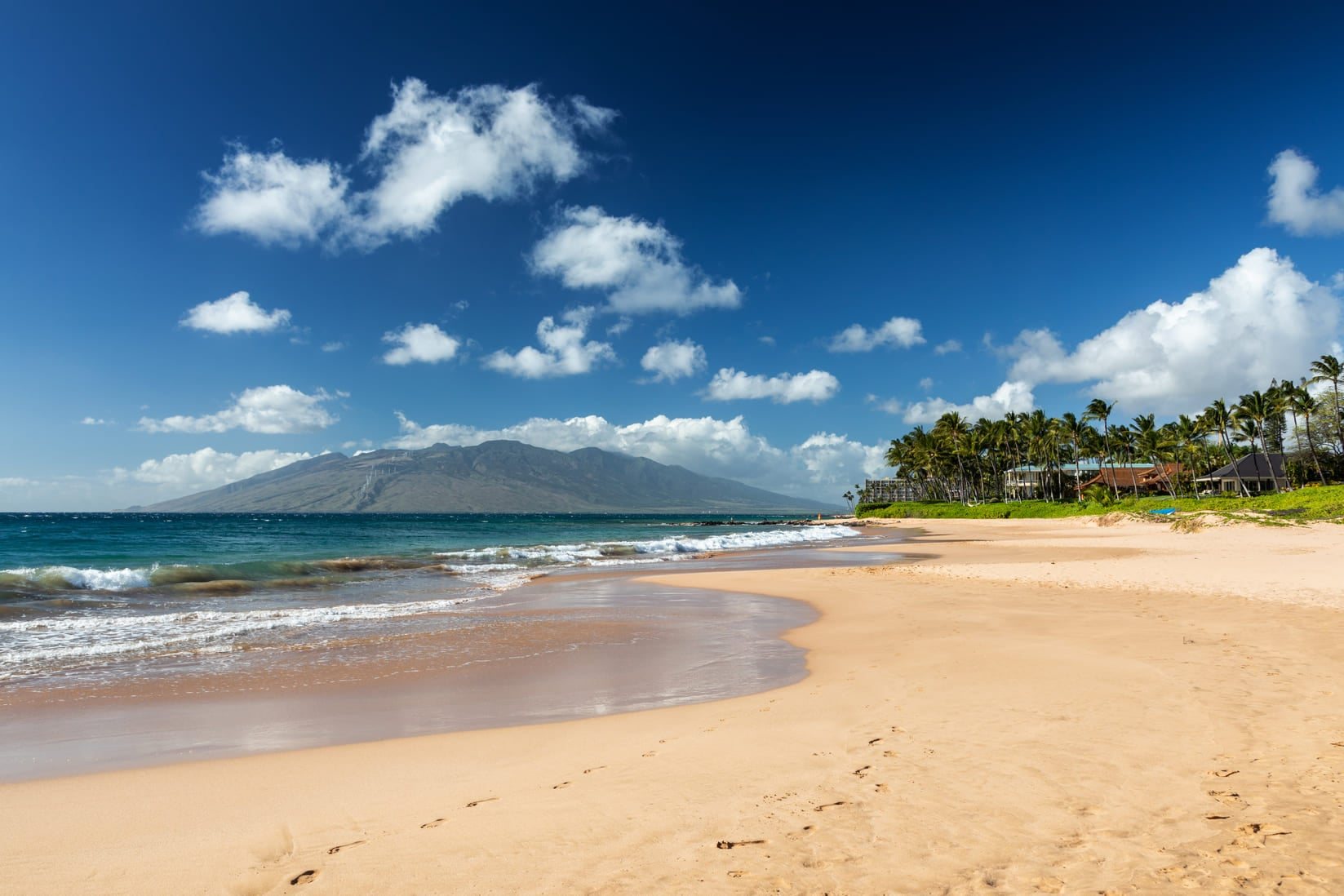 Keawakapu Beach in the evening light, South Maui, Hawaii